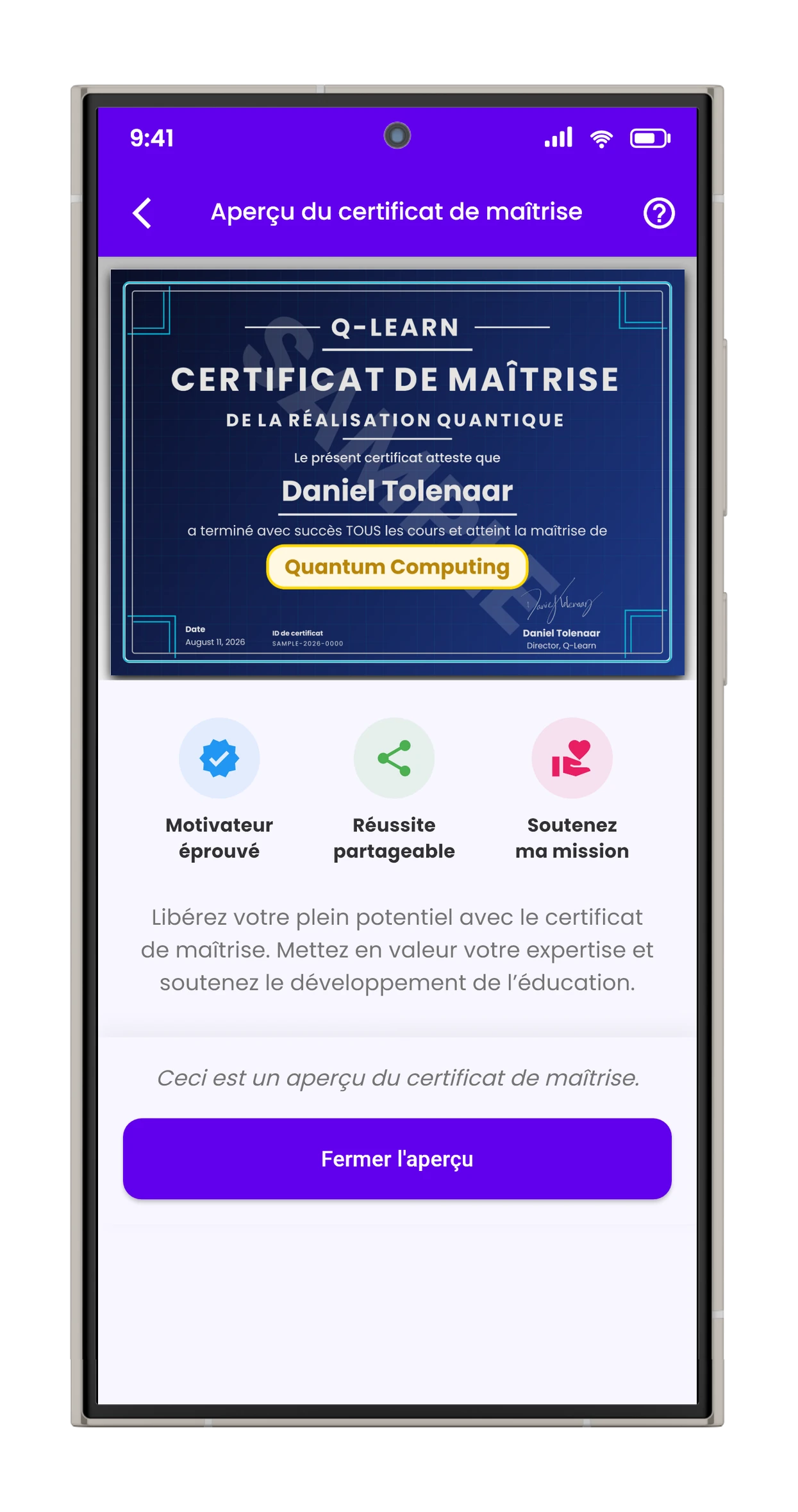 Certificat Master